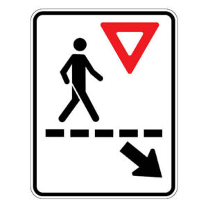 Poster - Pedestrian Right Passage - Aluminum 0.064 - Glossy laminated engineer grade vinyl - 24x30 - STANDARD