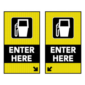 Poster - Fuel dispensing area, Entrance here - Aluminum 0.080 - Diamond Grade Vinyl Glossy laminated printed transparent vinyl - 32x56 - STANDARD IZ