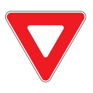 Yield sign - Aluminum 0.064 - Engineer Grade Vinyl Printed Glossy Laminate - 24x24 - STANDARD