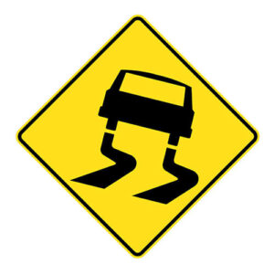 Poster - Slippery road - Aluminum 0.064 - Engineer Grade Vinyl - 30x30 - STANDARD