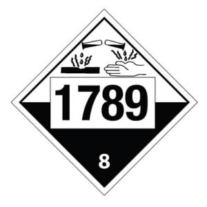 Poster - Corrosive Materials - Class 8 - 1789 - Aluminum 0.064 - Engineer Grade Vinyl Glossy Laminate Print - 12x12 - STANDARD