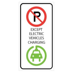 Poster - Electric vehicle parking - Aluminum 0.064 - Glossy laminated engineer grade vinyl - 12x24 - STANDARD IZ