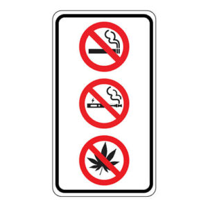 Poster - No smoking, vapoter, canabis - Aluminium 0.064 - Vinyl Engineer Grade - 10x18 - STANDARD
