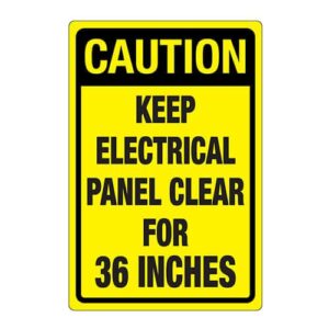 Poster - Keep electrical panel clear - Aluminium 0.064 - Regular glossy laminated vinyl - 8x12 - STANDARD IZ