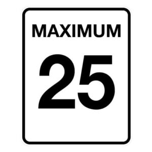 Max 25 Speed Poster - Aluminum 0.064 - Engineer Grade Vinyl Printed Glossy Laminate - 24x30 - STANDARD