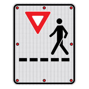 Illuminated Pedestrian Poster - Aluminum 0.64 - Recto - 8x LED - 24x30