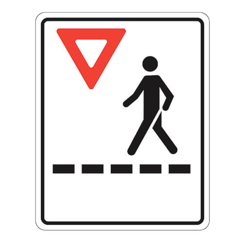 Poster - Pedestrian crossing - Aluminum 0.064 - Engineer Grade Vinyl - 24x30 - STANDARD