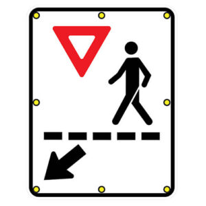 Illuminated sign - Pedestrian crossing - 5xLeds - Aluminium 0.080 - Vinyl Engineer Grade- 24x12 - STANDARD IZ