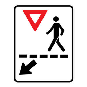 Poster - Pedestrian Left Passage - Aluminum 0.064 - Engineer Grade Vinyl - 24x30 - STANDARD