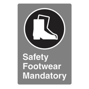 Poster - Safety footwear mandatory - Aluminium 0.064 - Regular glossy laminated vinyl - 8x12 - STANDARD IZ