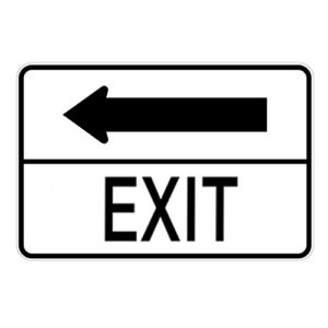 Poster - EXIT, right or left arrow - Aluminium 0.080 - Vinyl Grade Engineer Printed Glossy Laminate - 36x24 - STANDARD IZ