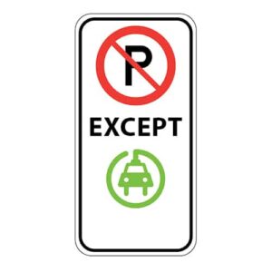 Poster - Parking reserved for electric vehicles - Engineer grade vinyl - 12x24- STANDARD