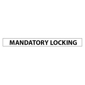 Sticker - Mandatory locking - Black letter on white background - 10x1 - STANDARD IZ