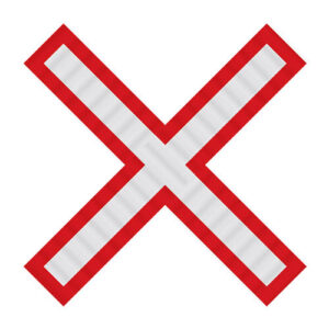 St. Andrew's Cross - Aluminum profile 0.50 - White and red diamond grade vinyl - 48x48 - STANDARD IZ