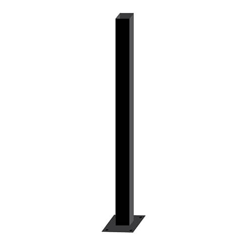 1/4 steel post with ground installation base - Black - 4x4x96 - STANDARD