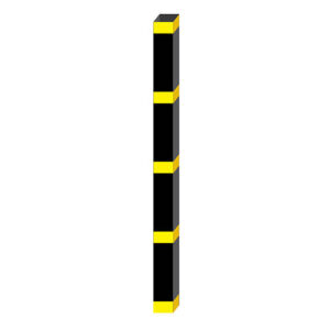 Post - Aluminum - Black baked-on paint - Yellow diamond grade vinyl strips - 4x4x72 - STANDARD IZ