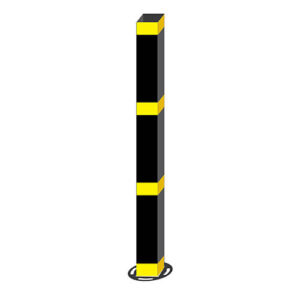 Post - Aluminum - Black baked-on paint - Yellow diamond stripes - Swivel base - 4x4x96 - STANDARD IZ