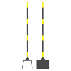 Steel jersey holder - Post - Black paint - Yellow diamond grade vinyl - 1.5x1.5x60 - STANDARD IZ