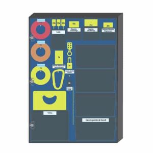 Board with 5S wall cabinet, 3/4" cress and 1/2" black PVC, 28" x 40" x 8 1/2" - STANDARD