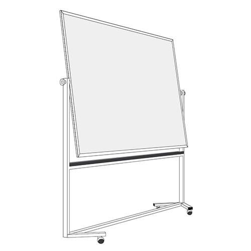 Magnetic dry erase dashboard on tilting frame - Lauzonite finish - Steel frame - Anodized aluminum molding - 96x48 - STANDARD