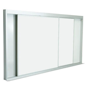 Lauzonite magnetic dashboard with 2 white sliding panels - Anodized aluminum molding - 60x36 - STANDARD