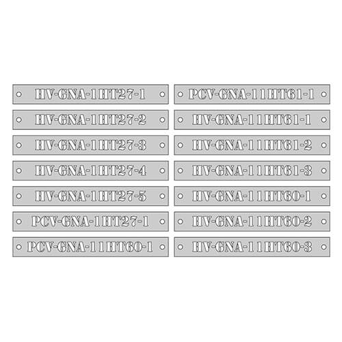 Stainless Steel Label - 8 to 12 lettering - 8x1 - STANDARD IZ