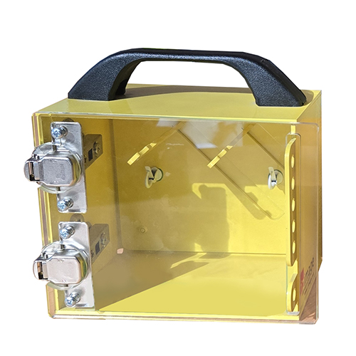 Locking - Portable box - aluminium 0.080 - Yellow baked paint - 2 Pin - 7x6x5 - STANDARD IZ