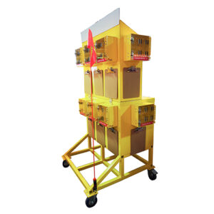 Lock - Station - 5 boxes - Aluminium 0.125 - Yellow paint - 36x31x12 - STANDARD IZ